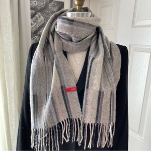 Esprit Striped Wool Fringe Scarf